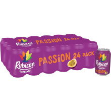 (Passion Fruit) Rubicon 24 Pack Sparkling Guava Flavoured Fizzy Drink with Real Fruit Juice, Handpicked Fruits for a Temptingly Intense Taste