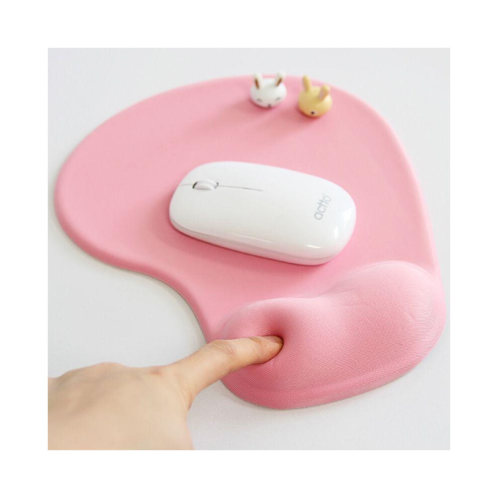 (Pink) Office Mousepad With Gel Wrist Support Ergonomic Gaming Desktop Mouse Pink 9087453774253