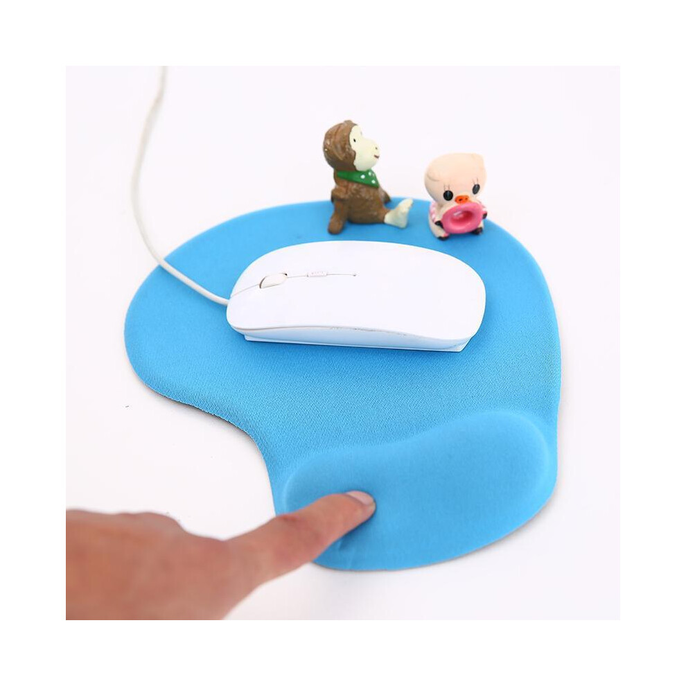(Blue) Office Mousepad With Gel Wrist Support Ergonomic Gaming Desktop Mouse Blue 9087453774239