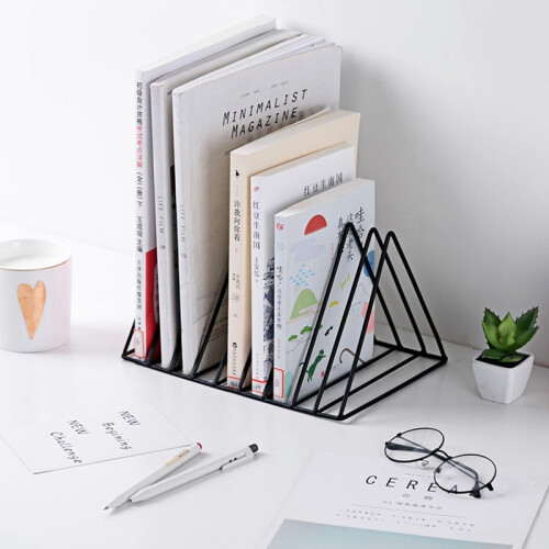(black) Nordic Wrought Iron Creative Triangle Bookshelf Iron Lp Record Rack Triangle 2