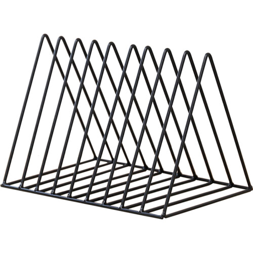 (black) Nordic Wrought Iron Creative Triangle Bookshelf Iron Lp Record Rack Triangle