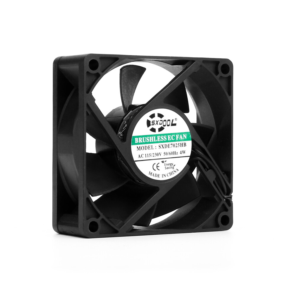 (70X70x25mm) Lbq Ec Brushless Cooling Fan Ac 110V 120V 220V 240V Dual Ball Bearing 9173438900899