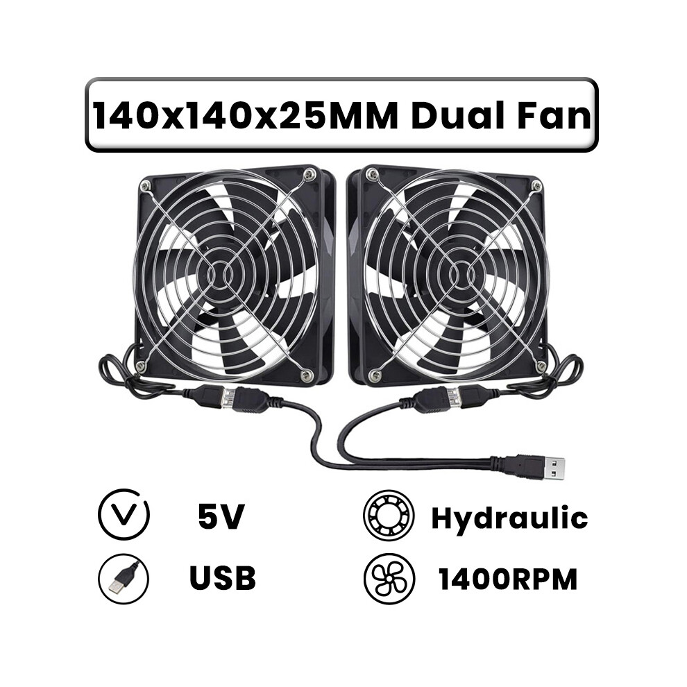 (14025 Usb Fan) Lbq Gdstime Dual 40Mm 50Mm 60Mm 80Mm 92Mm 120Mm 140Mm Dc 5V Powered Usb 9173438901407