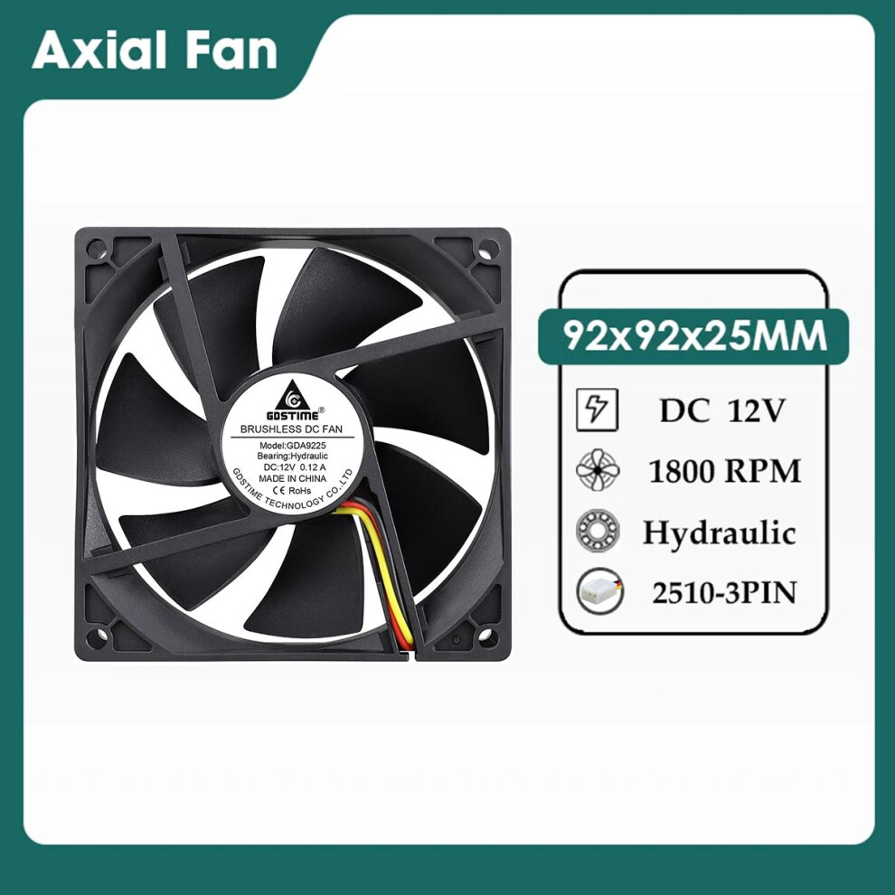 (9225 H 12V 25103P) Lbq Gdstime Dc 5V 12V 24V 48V 8Cm 80Mm Brushless Computer Case Pc Cpu 9173438902497