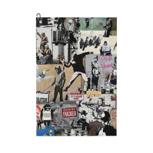 (Banksy Collage_9761) Golf Towel Funny Printed Cristmas Gift for Men Women Husband Dad Mom Birthday Golfers Fan