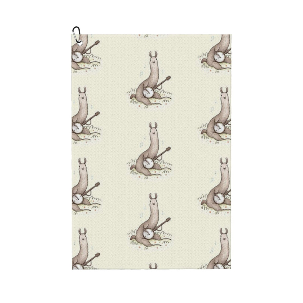 Photos - Golf   Towel Funny Printed Cristmas Gift for Men Women Husband Dad Mom Birthday ers Fan(Banjo Llama6923)