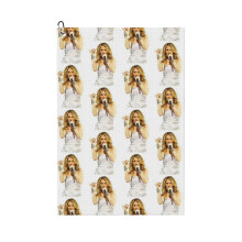 (Alone Celine Dion Mic Hand Gold_7674) Golf Towel Funny Printed Cristmas Gift for Men Women Husband Dad Mom Birthday Golfers Fan