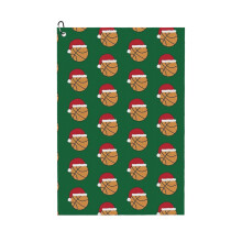 (Basketball Santa_5700) Golf Towel Funny Printed Cristmas Gift for Men Women Husband Dad Mom Birthday Golfers Fan