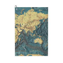 (Blue Vintage Detailed Ocean World Map_10158) Golf Towel Funny Printed Cristmas Gift for Men Women Husband Dad Mom Birthday Golfers Fan