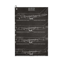 (Boeing 747 Family Blueprint (black)_7518) Golf Towel Funny Printed Cristmas Gift for Men Women Husband Dad Mom Birthday Golfers Fan