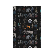 (Bloodborne Bosses_10130) Golf Towel Funny Printed Cristmas Gift for Men Women Husband Dad Mom Birthday Golfers Fan