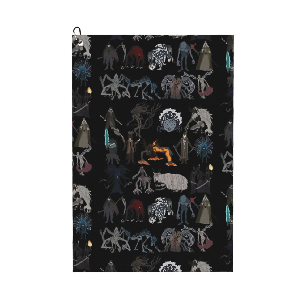 Whibos (Bloodborne Bosses_10130) Golf Towel Funny Printed Cristmas Gift For Men Women Husband Dad Mom Birthday Golfers Fan
