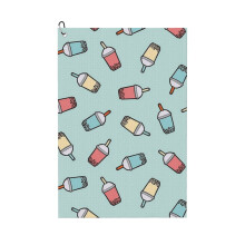 (Bubble Tea Pattern In Mint _3843) Golf Towel Funny Printed Cristmas Gift for Men Women Husband Dad Mom Birthday Golfers Fan
