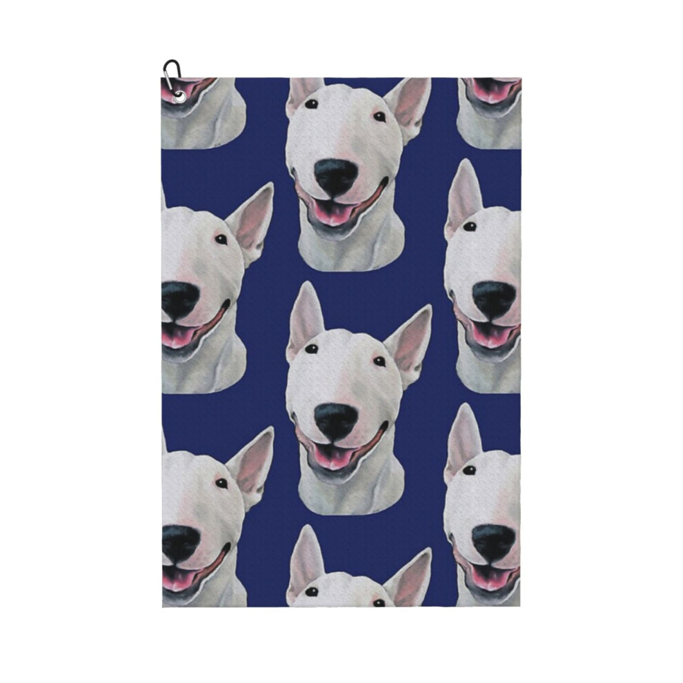 (Bull Terrier Unconditional_7636) Golf Towel Funny Printed Cristmas Gift for Men Women Husband Dad Mom Birthday Golfers Fan