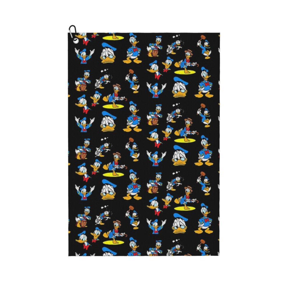 (Donald Duck Collage_5133) Golf Towel Funny Printed Cristmas Gift for Men Women Husband Dad Mom Birthday Golfers Fan