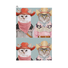 (Cowboy Cats_4768) Golf Towel Funny Printed Cristmas Gift for Men Women Husband Dad Mom Birthday Golfers Fan