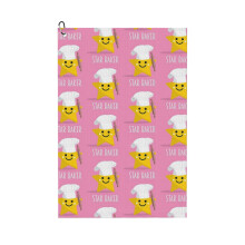 (Cute Star Baker With Rolling Pin - Pink_5602) Golf Towel Funny Printed Cristmas Gift for Men Women Husband Dad Mom Birthday Golfers Fan