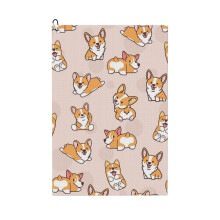 (Corgi Puppy Fun_12851) Golf Towel Funny Printed Cristmas Gift for Men Women Husband Dad Mom Birthday Golfers Fan