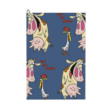 (Cow And Chicken_4398) Golf Towel Funny Printed Cristmas Gift for Men Women Husband Dad Mom Birthday Golfers Fan