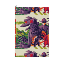 (Godzilla 1_6751) Golf Towel Funny Printed Cristmas Gift for Men Women Husband Dad Mom Birthday Golfers Fan