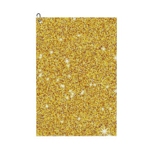 (Glitter Sparkle Gold Effect_10738) Golf Towel Funny Printed Cristmas Gift for Men Women Husband Dad Mom Birthday Golfers Fan