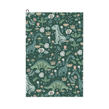 (Folk Floral Dinosaur_8794) Golf Towel Funny Printed Cristmas Gift for Men Women Husband Dad Mom Birthday Golfers Fan