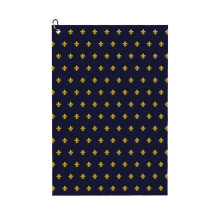 (Fleur De Lys Gold Blue_5518) Golf Towel Funny Printed Cristmas Gift for Men Women Husband Dad Mom Birthday Golfers Fan