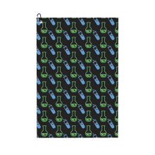 (Flask And Vial Pattern (Green And Blue)_7612) Golf Towel Funny Printed Cristmas Gift for Men Women Husband Dad Mom Birthday Golfers Fan