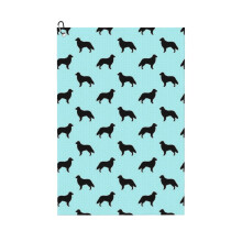 (Flat Coated Retriever Silhouette(s)_4039) Golf Towel Funny Printed Cristmas Gift for Men Women Husband Dad Mom Birthday Golfers Fan