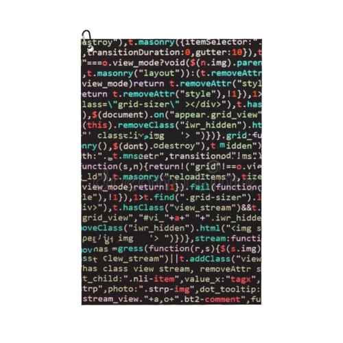 (Java Script Code _8279) Golf Towel Funny Printed Cristmas Gift for Men Women Husband Dad Mom Birthday Golfers Fan