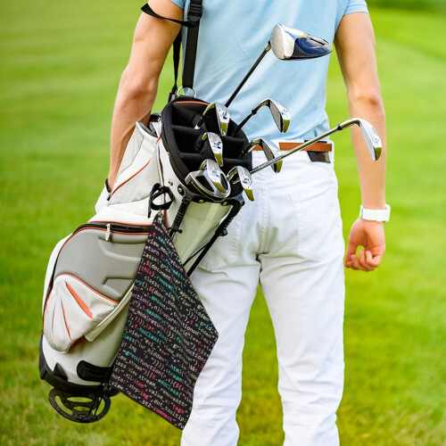 (Java Script Code _8279) Golf Towel Funny Printed Cristmas Gift for Men Women Husband Dad Mom Birthday Golfers Fan 1