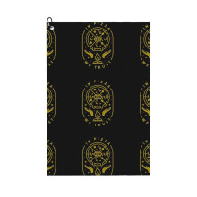 (In Pizza We Trust_7675) Golf Towel Funny Printed Cristmas Gift for Men Women Husband Dad Mom Birthday Golfers Fan
