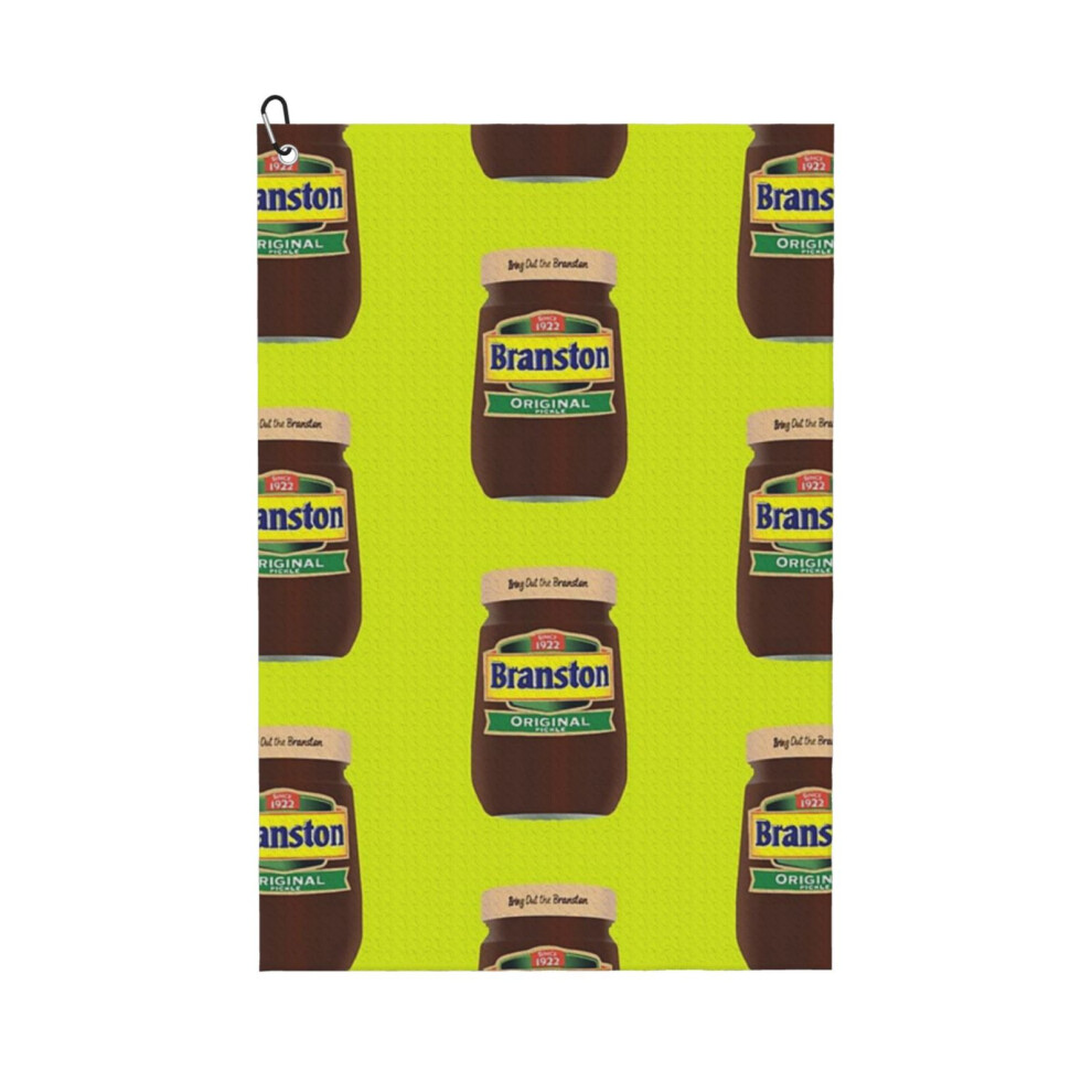 (Iconic Branston Pickle Jar Design_4252) Golf Towel Funny Printed Cristmas Gift for Men Women Husband Dad Mom Birthday Golfers Fan