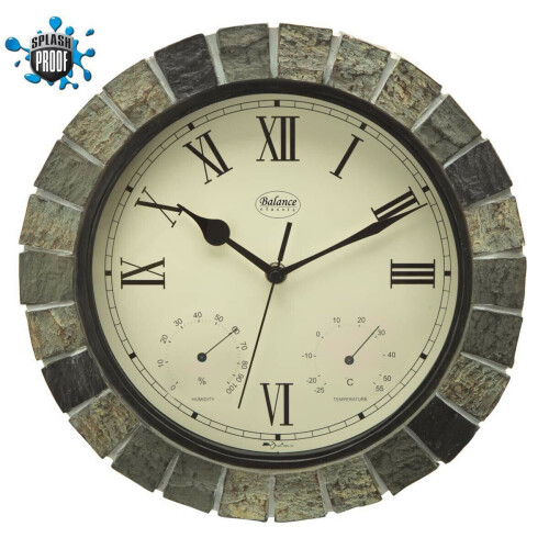 Balance Wall Clock Thermometer Hygrometer Station Clock Kitchen Clock 30cm