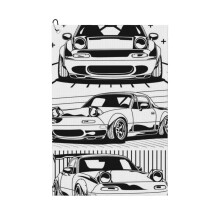(Mazda Miata_4587) Golf Towel Funny Printed Cristmas Gift for Men Women Husband Dad Mom Birthday Golfers Fan