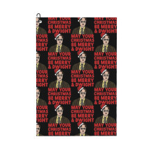(May Your Christmas Be Merry And Dwight_8994) Golf Towel Funny Printed Cristmas Gift for Men Women Husband Dad Mom Birthday Golfers Fan