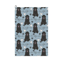 (LOVE Black Newfie Newfoundland Dog _7230) Golf Towel Funny Printed Cristmas Gift for Men Women Husband Dad Mom Birthday Golfers Fan