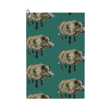 (Love A Boar!! Valentine Pig In Teal_6879) Golf Towel Funny Printed Cristmas Gift for Men Women Husband Dad Mom Birthday Golfers Fan