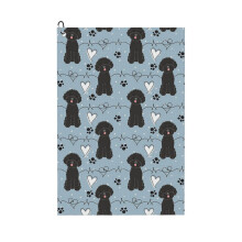 (LOVE Black Toy Poodle_4037) Golf Towel Funny Printed Cristmas Gift for Men Women Husband Dad Mom Birthday Golfers Fan