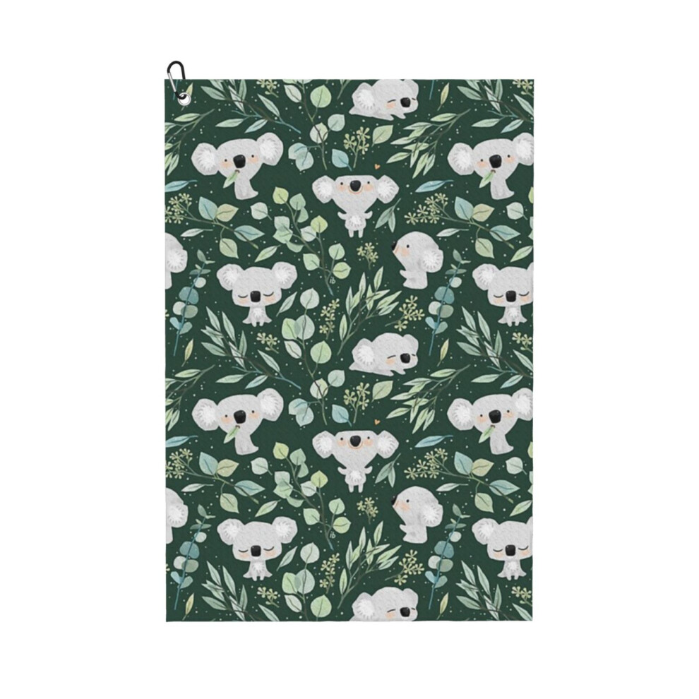 Photos - Golf   Towel Funny Printed Cristmas Gift for Men Women Husband Dad Mom Birthday ers Fan(Koala And Eucalyptus Pattern8950)