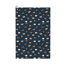 (Little Guinea On Navy_7343) Golf Towel Funny Printed Cristmas Gift for Men Women Husband Dad Mom Birthday Golfers Fan