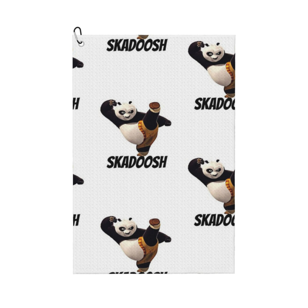 (Kung Fu Panda Skadoosh_6952) Golf Towel Funny Printed Cristmas Gift for Men Women Husband Dad Mom Birthday Golfers Fan