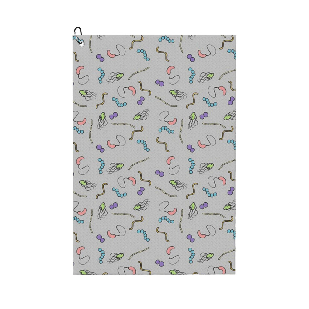 Photos - Golf   Towel Funny Printed Cristmas Gift for Men Women Husband Dad Mom Birthday ers Fan(Pastel Rainbow Bacteria 5637)