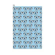 (Optician Eyeglasses With Eyeballs Pattern_4736) Golf Towel Funny Printed Cristmas Gift for Men Women Husband Dad Mom Birthday Golfers Fan