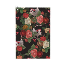 (Opossum Floral Pattern_5374) Golf Towel Funny Printed Cristmas Gift for Men Women Husband Dad Mom Birthday Golfers Fan