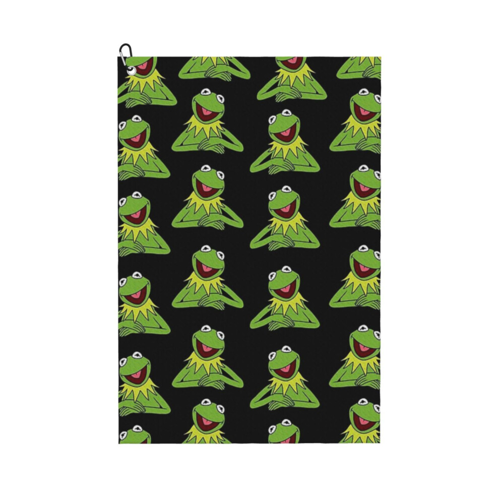 (Kermit The Frog Pattern_4763) Golf Towel Funny Printed Cristmas Gift for Men Women Husband Dad Mom Birthday Golfers Fan