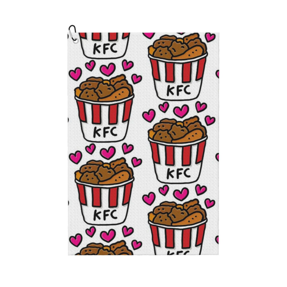 (KFC _4532) Golf Towel Funny Printed Cristmas Gift for Men Women Husband Dad Mom Birthday Golfers Fan