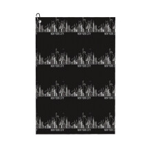 (New York City Skyline Silhouette With Statue Of Liberty USA United States Of America_13975) Golf Towel Funny Printed Cristmas Gift for Men Women Husband Dad Mom Birthday Golfers Fan