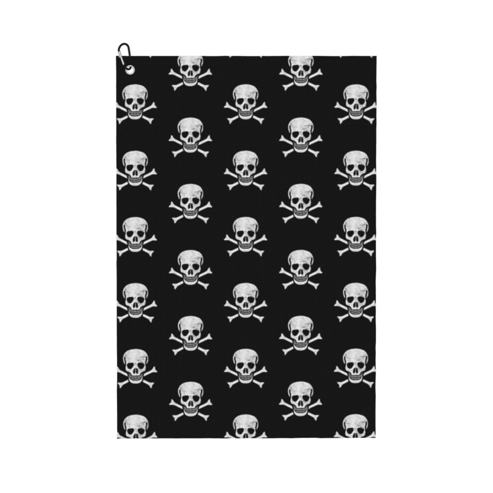 (Pirate Flag Skull Bones Jolly Roger Graphic_10164) Golf Towel Funny Printed Cristmas Gift for Men Women Husband Dad Mom Birthday Golfers Fan