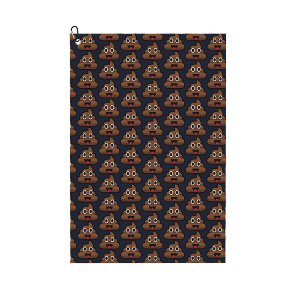 (Poop Emoji_9471) Golf Towel Funny Printed Cristmas Gift for Men Women Husband Dad Mom Birthday Golfers Fan